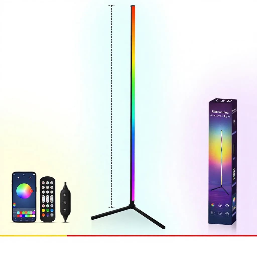 Lampu Lantai RGB dengan Sinkronisasi Muzik, Alat Kawalan Jauh dan Kawalan Apl
