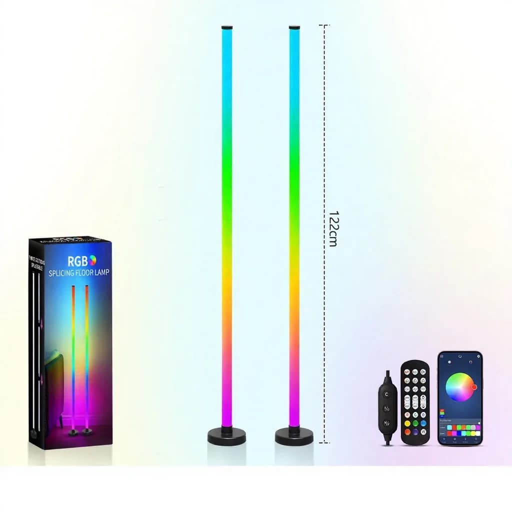 Lampu Lantai RGB dengan Penyegerakan Muzik, Cahaya 360°, Kawalan Apl untuk Gaming