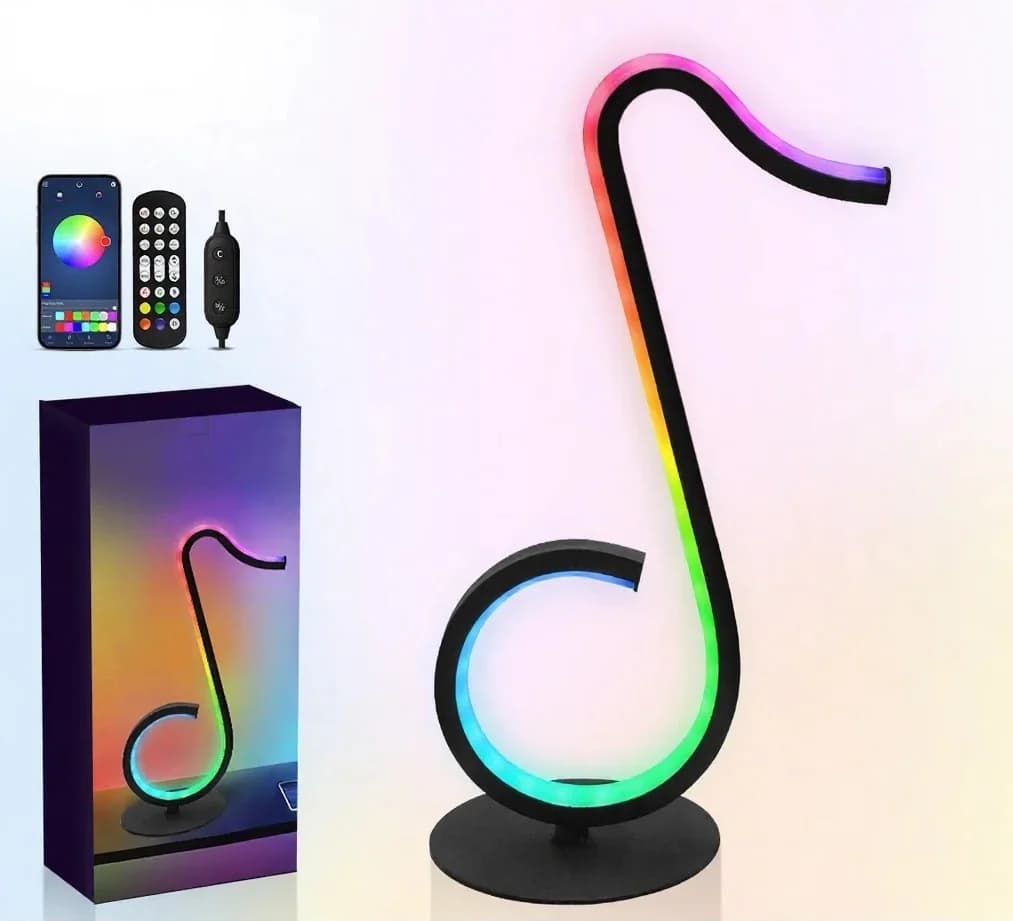 Lampu Meja USB Nota Muzik RGB dengan Alat Kawalan Jauh