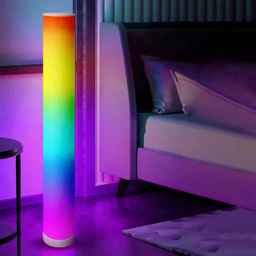 Lampu Lantai Silinder RGB dengan Kawalan Jauh Penyegerakan Muzik untuk Hiasan Rumah