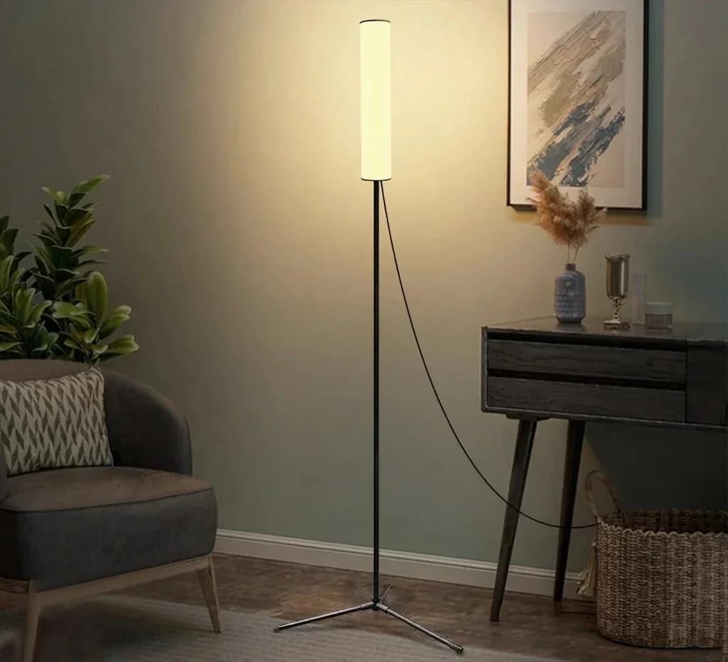 Lampu Lantai LED Ketinggian Boleh Laras dengan Tapak Tripod & Tiga Mod Warna