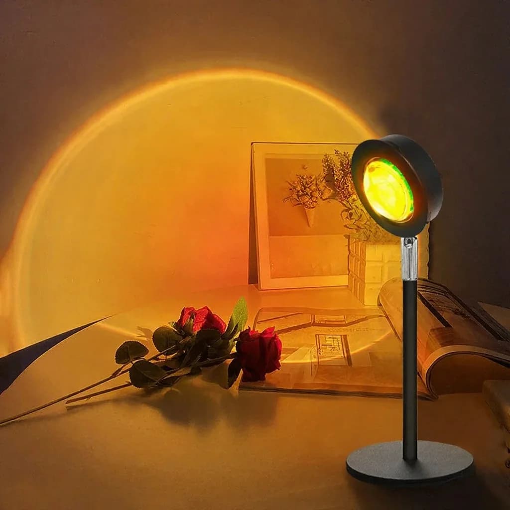 Lampu Projektor Matahari Terbenam USB RGB untuk Hiasan Meja