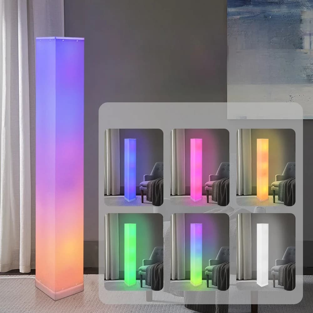 Lampu Lantai Segi Empat dengan Kawalan Jauh LED Ambien untuk Ruang Tamu