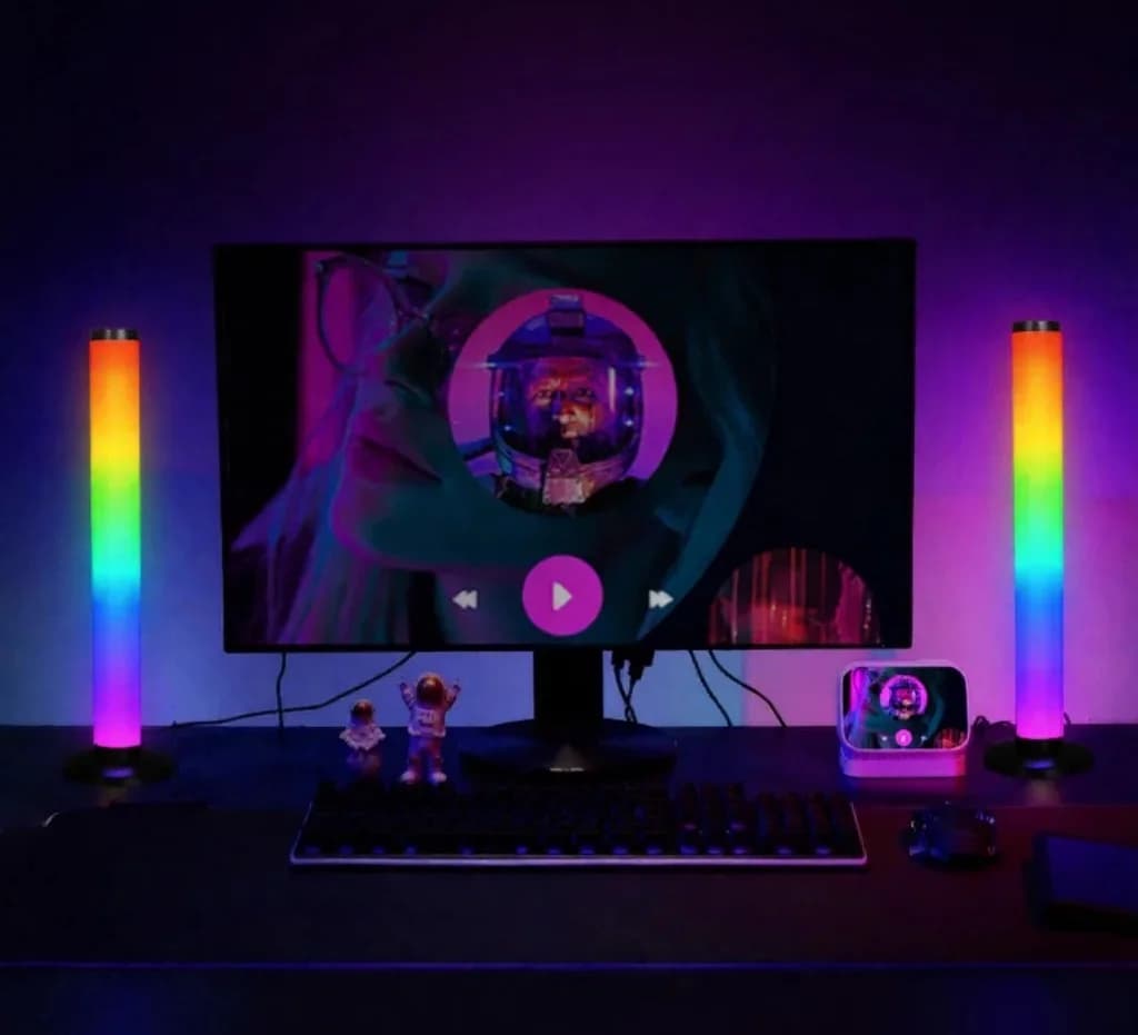 Lampu Meja RGB Reaktif Bunyi 360 Darjah dengan Kawalan Apl & Jauh