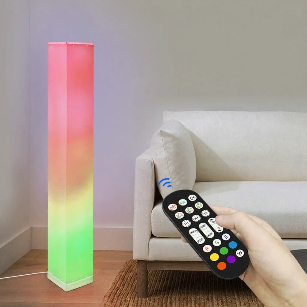 Lampu Lantai Segi Empat dengan Kawalan Jauh LED Ambien untuk Ruang Tamu