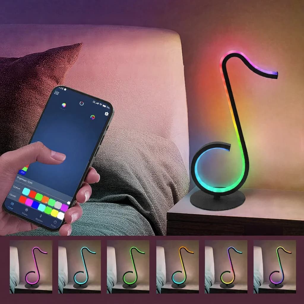 Lampu Meja USB Nota Muzik RGB dengan Alat Kawalan Jauh