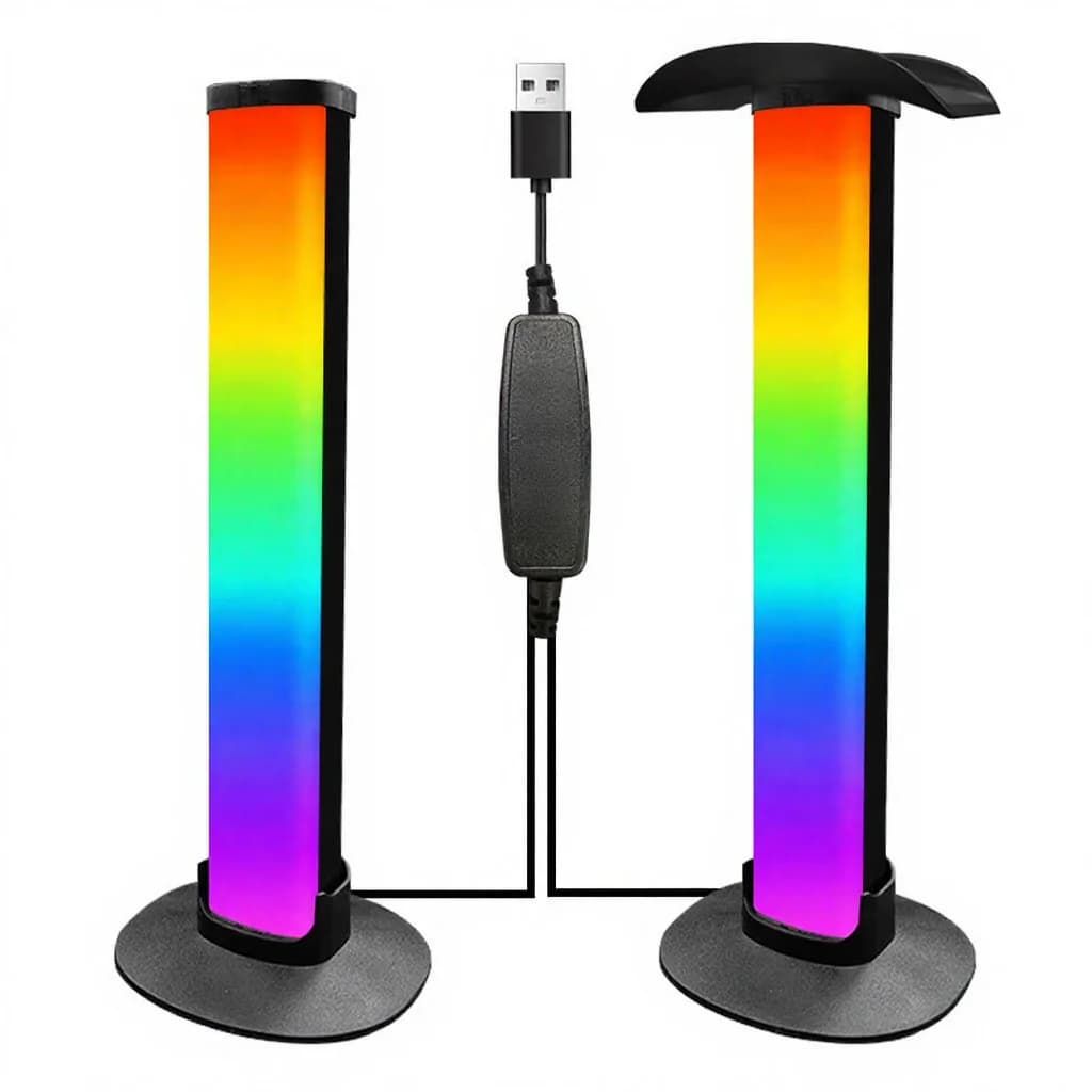 Lampu Suasana Permainan RGB dengan Pemegang Fon Kepala dan Penyegerakan Bunyi