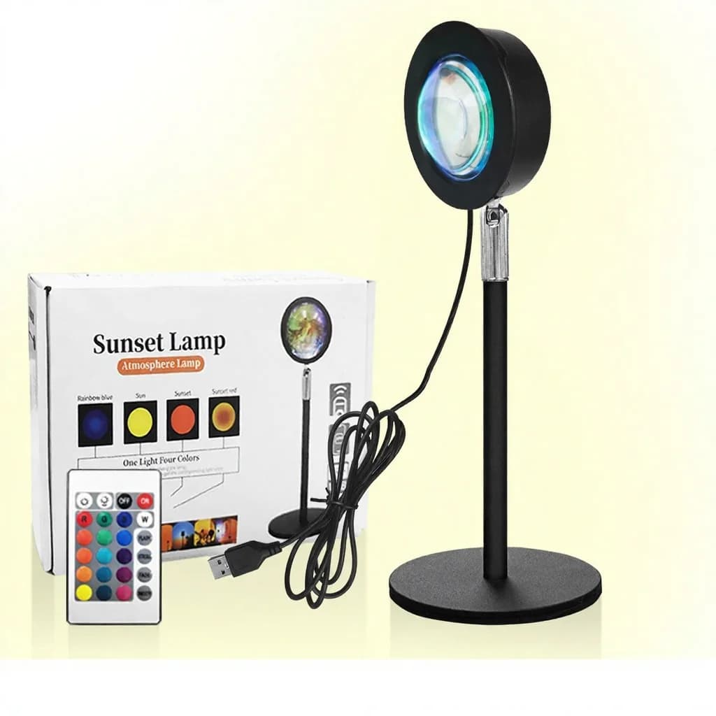 Lampu Projektor Matahari Terbenam USB RGB untuk Hiasan Meja
