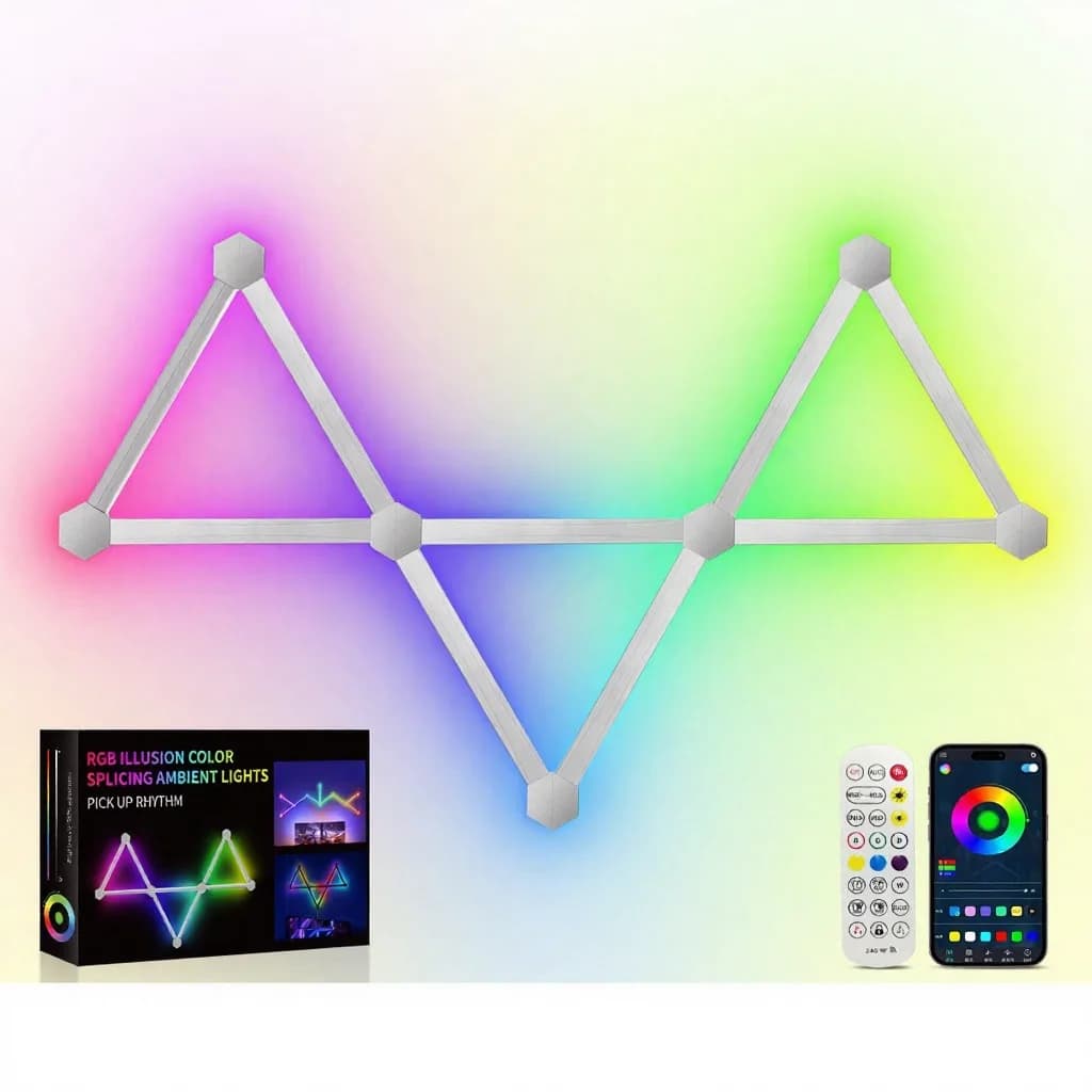 Lampu Dinding LED Cantuman Pintar RGB dengan Kawalan Apl & Sinkronisasi Muzik