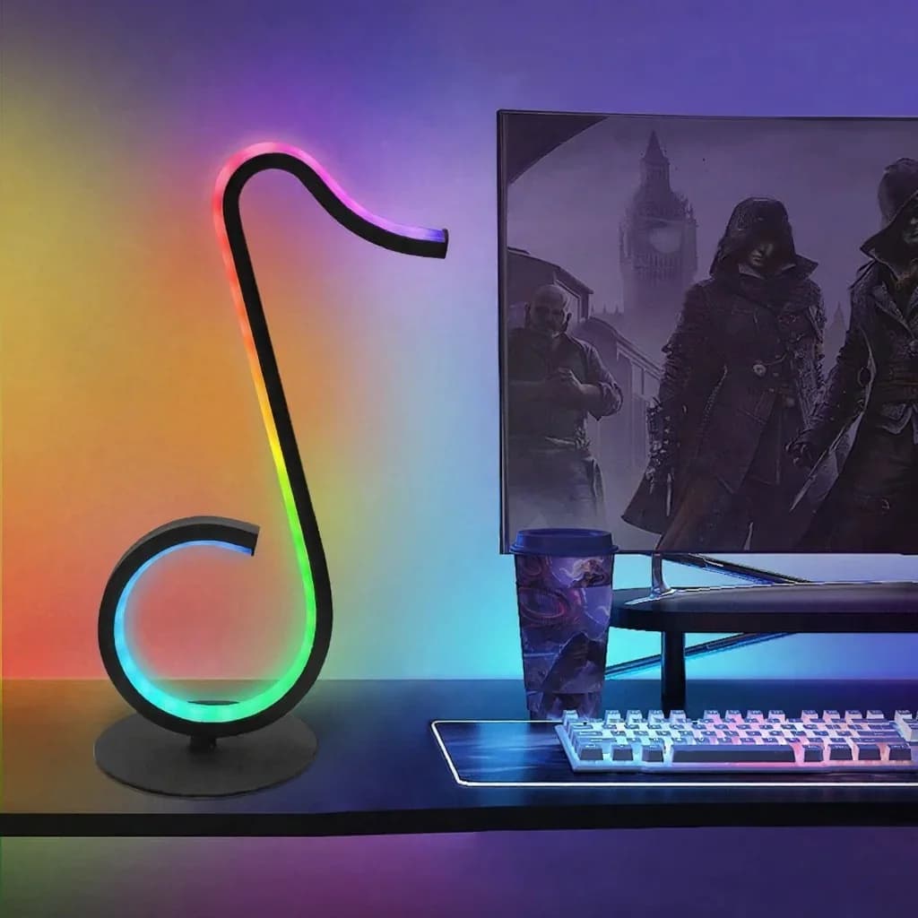 Lampu Meja USB Nota Muzik RGB dengan Alat Kawalan Jauh