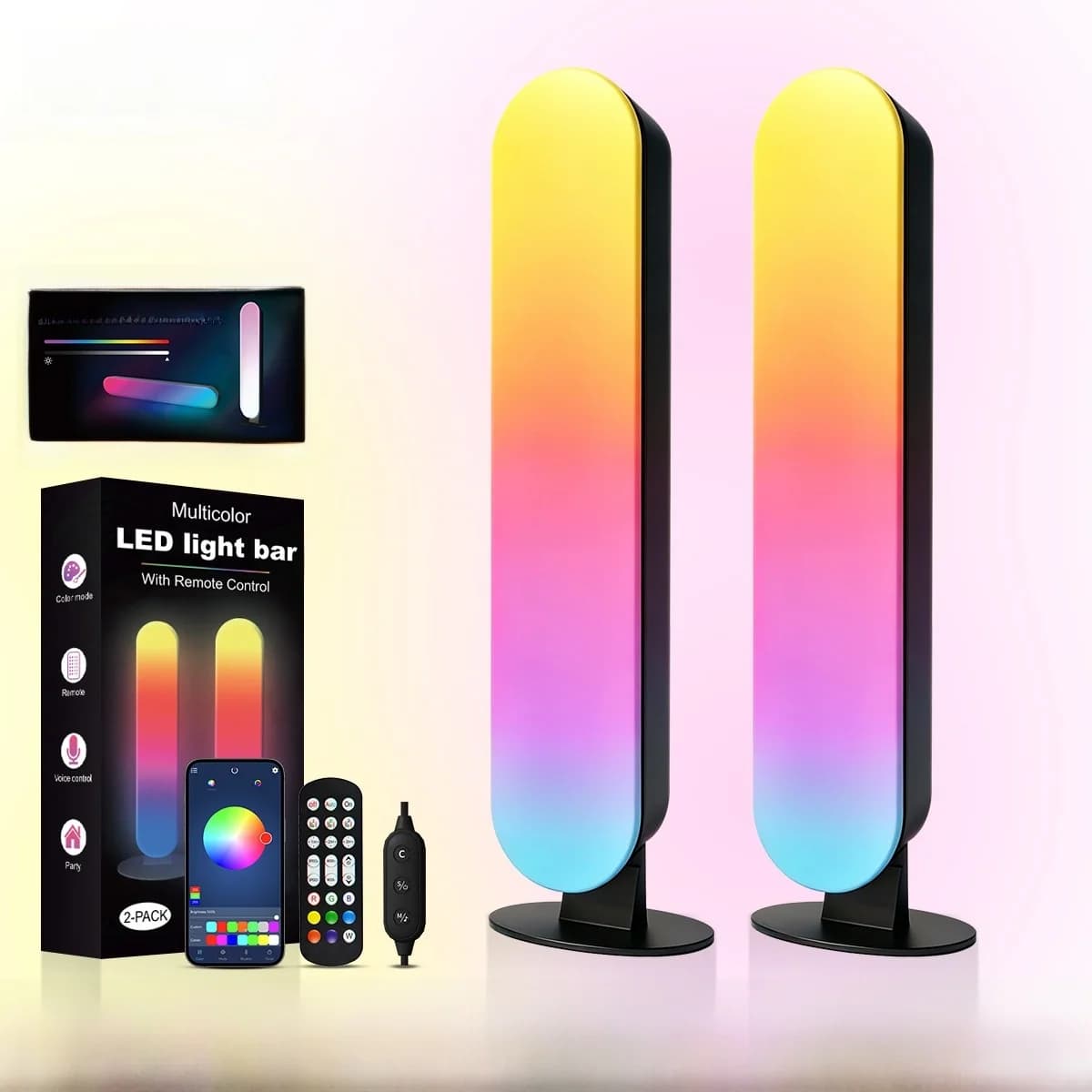 Lampu Ambien RGB LED dengan Sinkronisasi Muzik Bluetooth & Kawalan Apl