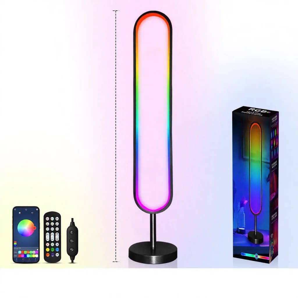 Lampu Lantai RGB Bentuk-U dengan Cahaya Reaktif Bunyi & Kawalan Apl