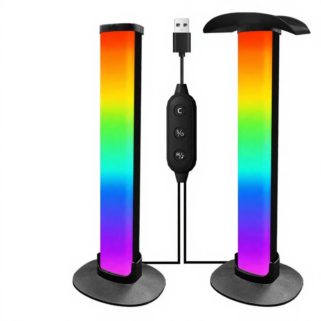 Lampu Suasana Permainan RGB dengan Pemegang Fon Kepala dan Penyegerakan Bunyi