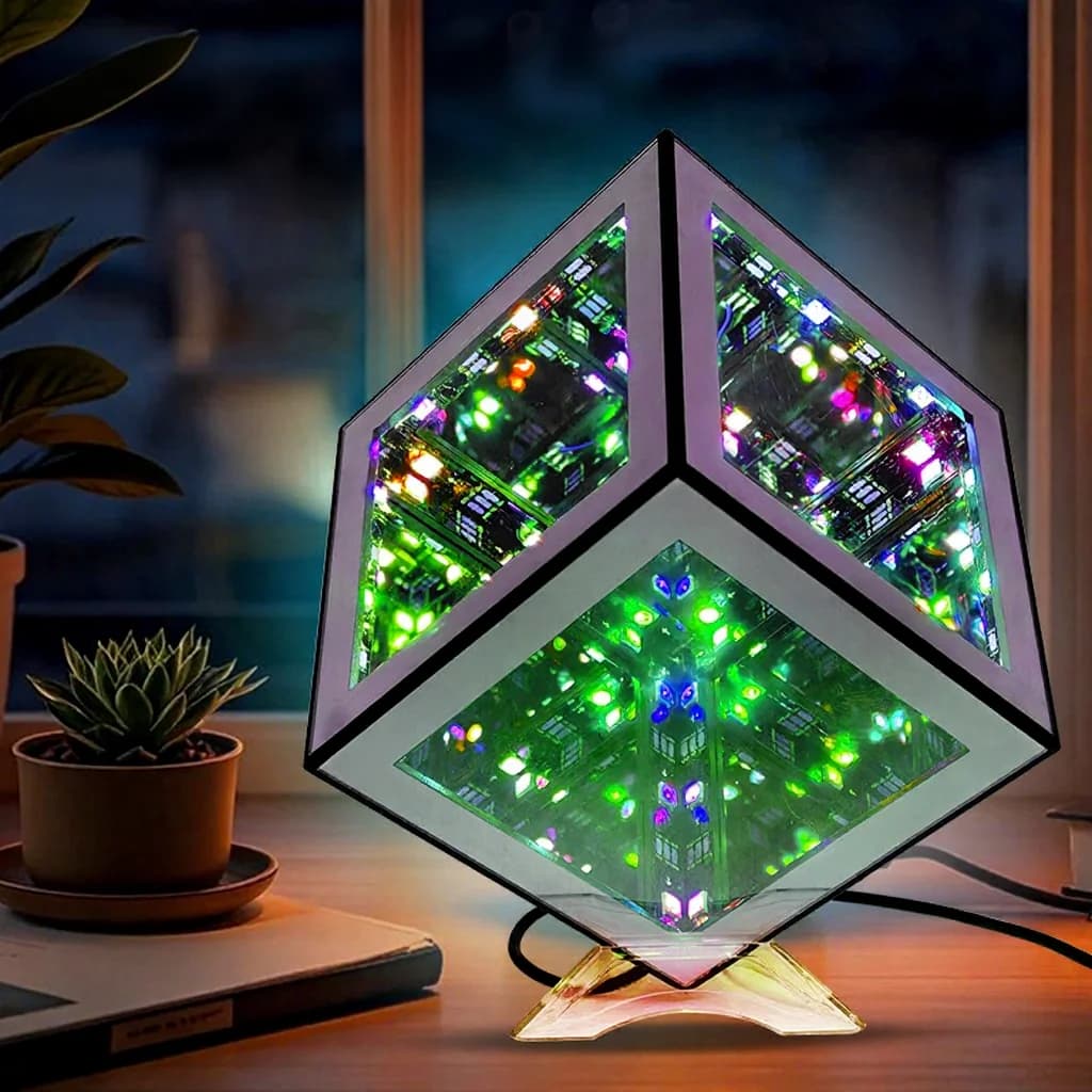 Lampu Kiub Infiniti 3D Cahaya Ambien RGB dengan Mod Tindak Balas Bunyi