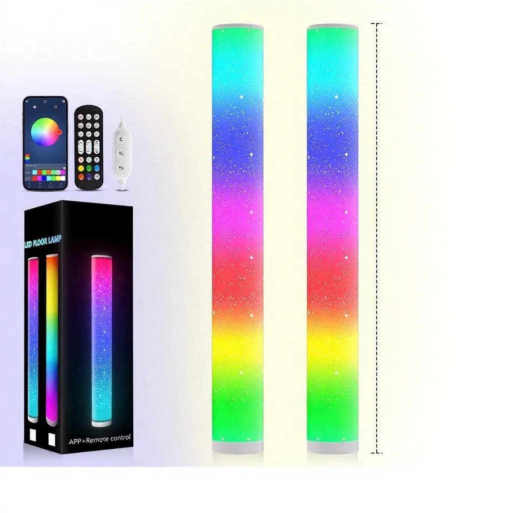 Lampu Lantai LED RGB dengan Kesan Bintang & Kawalan Jauh