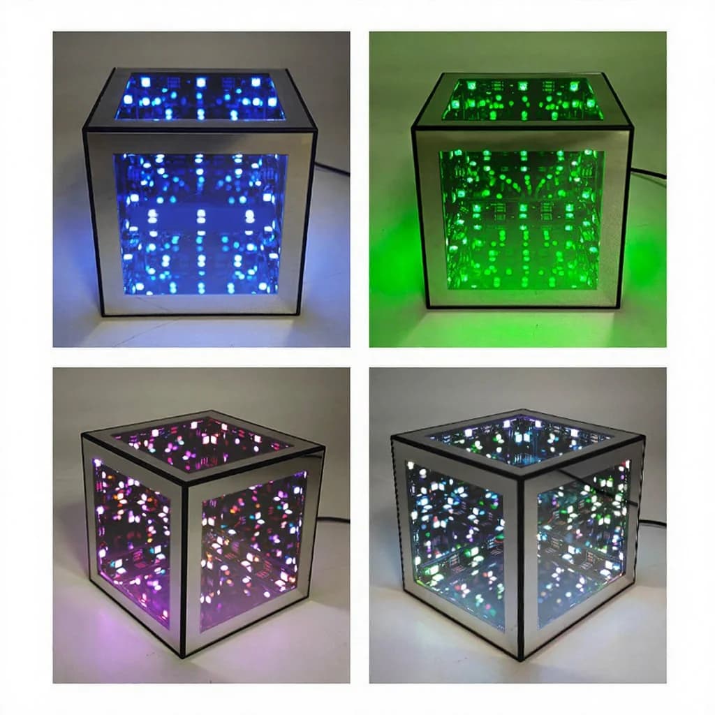 Lampu Kiub Infiniti 3D Cahaya Ambien RGB dengan Mod Tindak Balas Bunyi