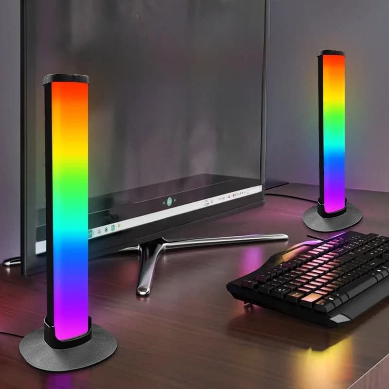 Lampu Suasana Permainan RGB dengan Pemegang Fon Kepala dan Penyegerakan Bunyi