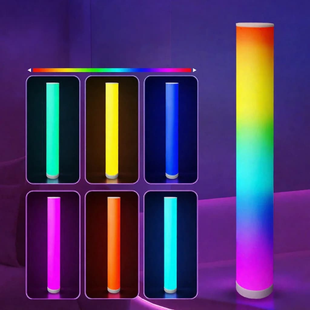 Lampu Lantai Silinder RGB dengan Kawalan Jauh Penyegerakan Muzik untuk Hiasan Rumah