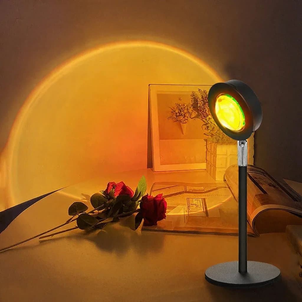 Lampu Projektor Matahari Terbenam USB RGB untuk Hiasan Meja