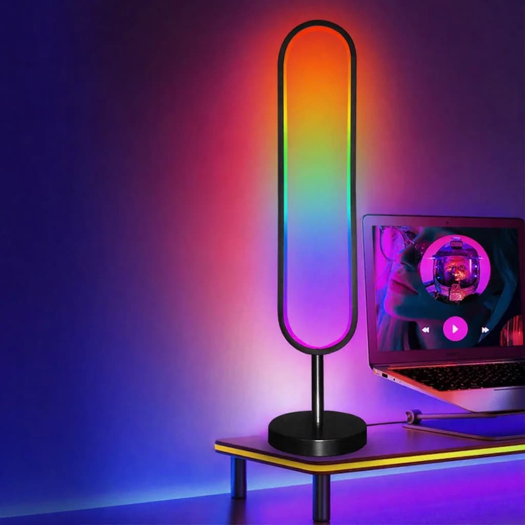 Lampu Lantai RGB Bentuk-U dengan Cahaya Reaktif Bunyi & Kawalan Apl