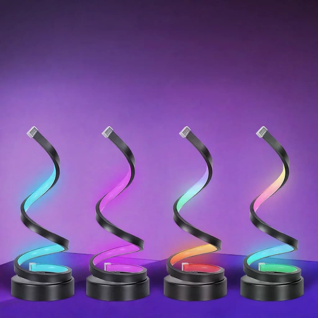 Lampu Atmosfera RGB Spiral dengan Cahaya Tindak Balas Bunyi & Kawalan Apl