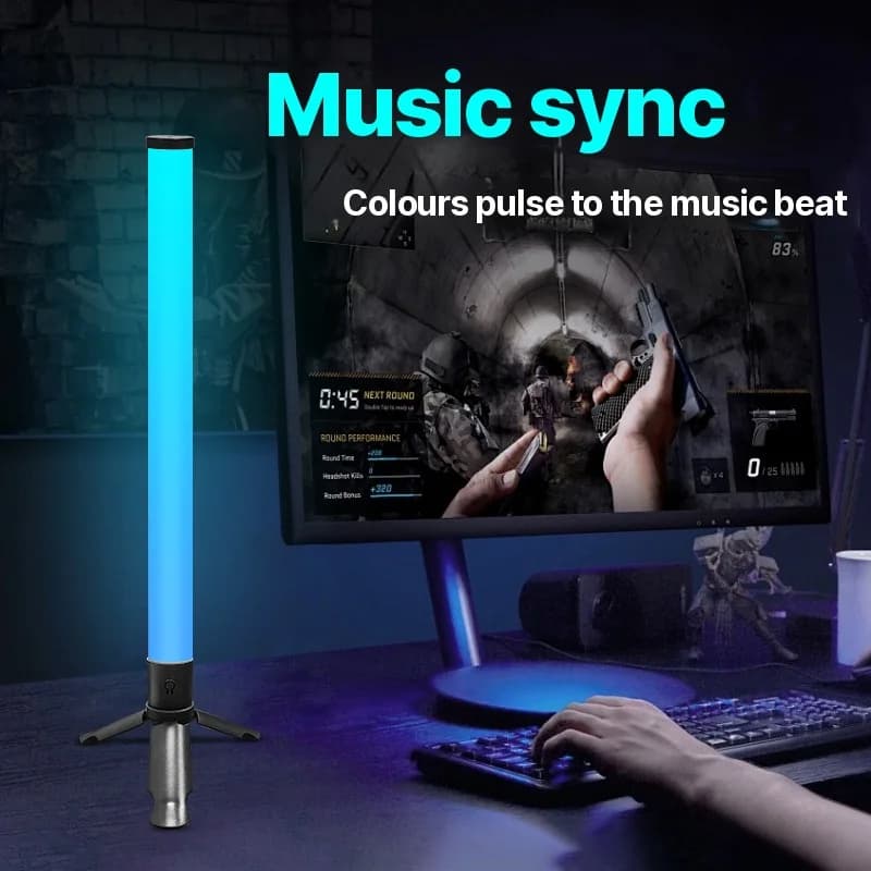 Lampu Suasana Tripod Meja LED dengan Penyegerakan Muzik dan Kesan RGB