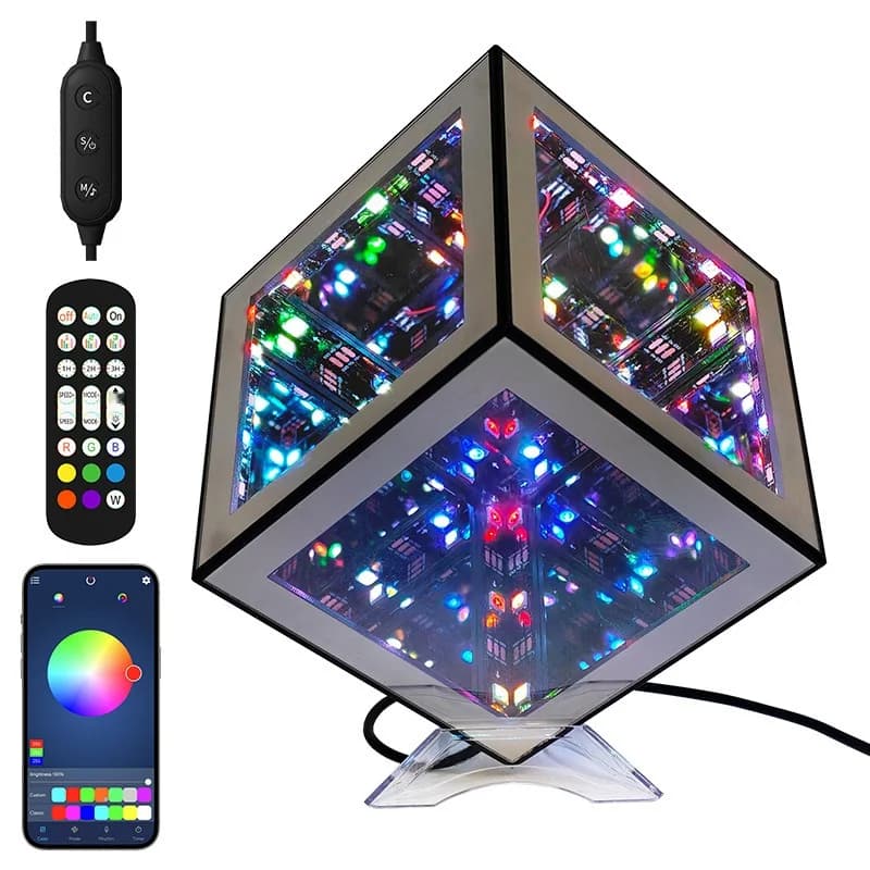 Lampu Kiub Infiniti 3D Cahaya Ambien RGB dengan Mod Tindak Balas Bunyi