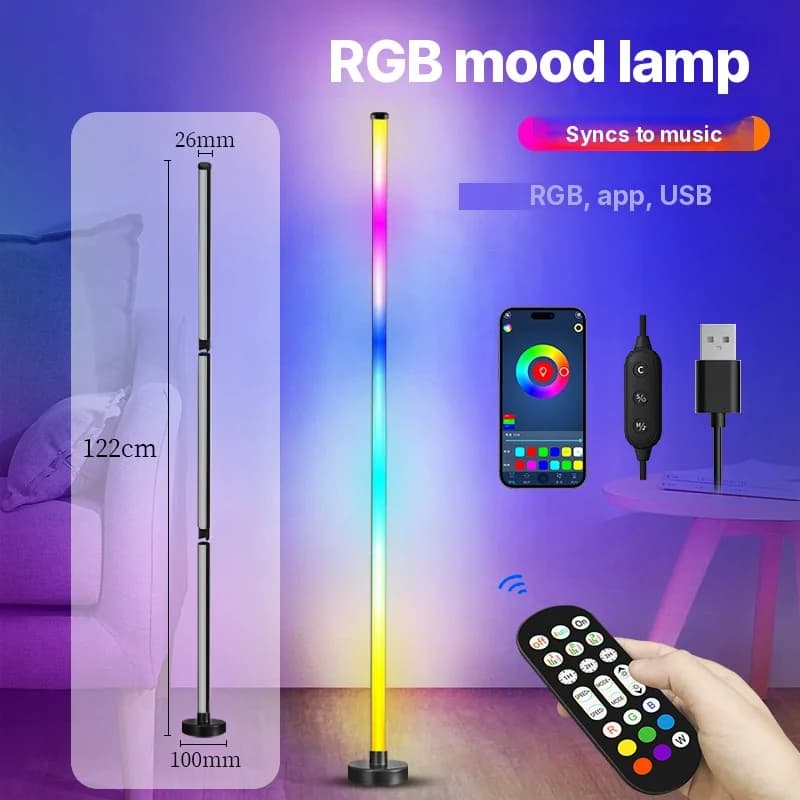 Lampu Lantai Penukar Warna RGB dengan Sinkronisasi Muzik dan Kawalan Apl