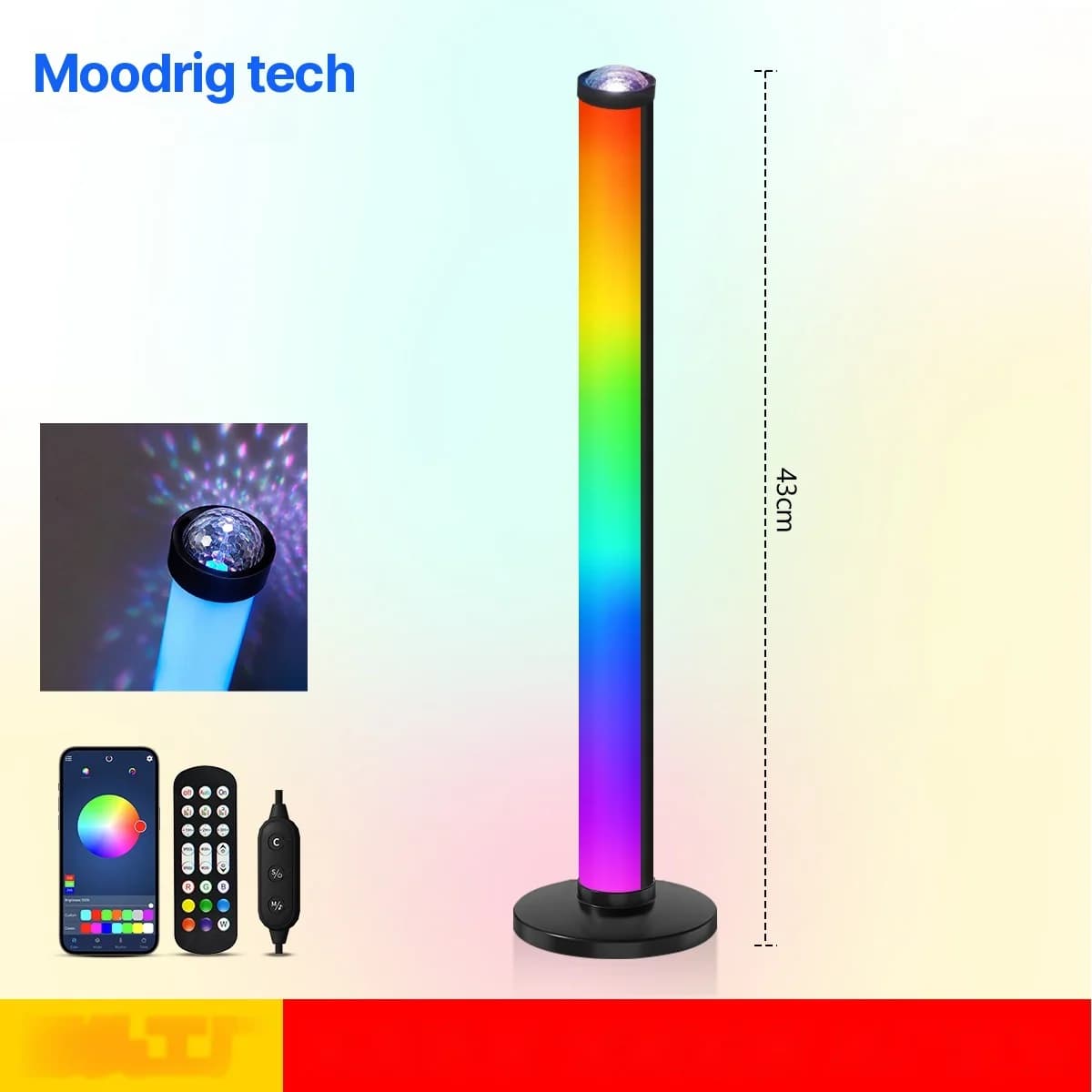 Lampu Atmosfera Projektor RGB dengan Sinkronisasi Muzik dan Alat Kawalan Jauh